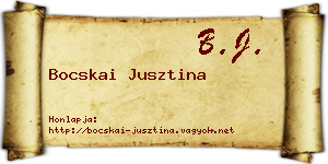 Bocskai Jusztina névjegykártya